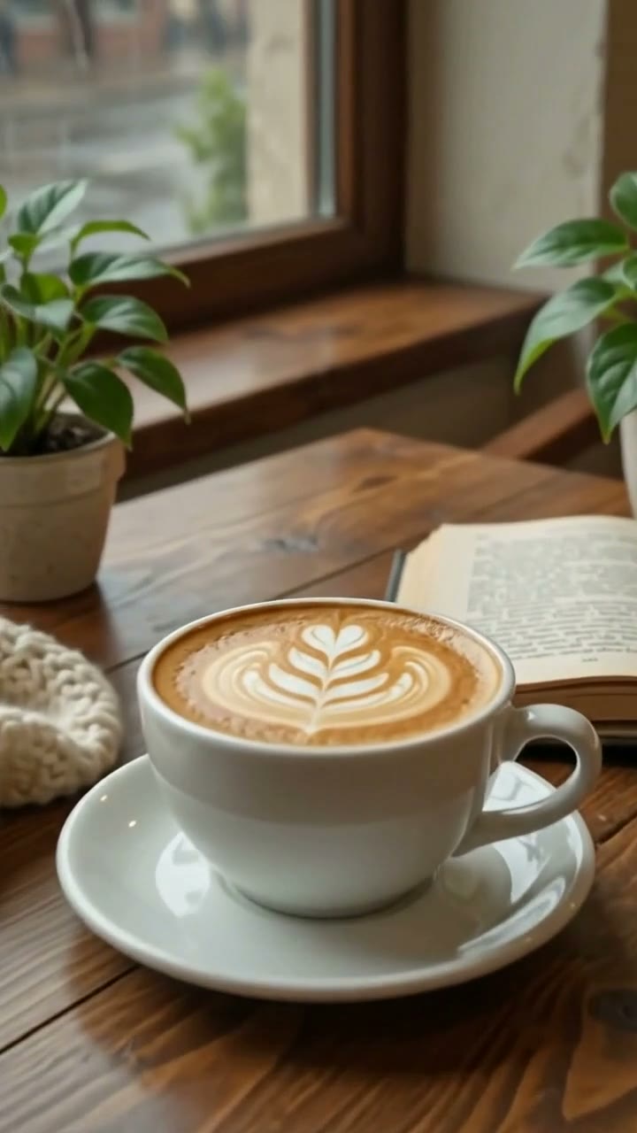 Reel thumbnail: latte art being poured